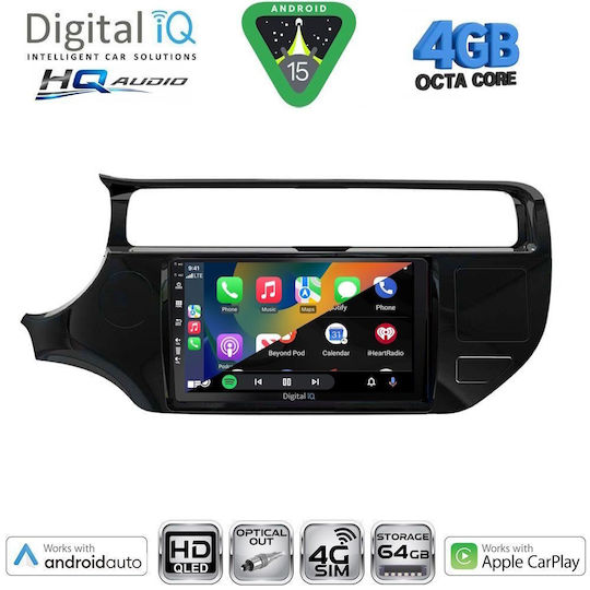Digital IQ Car Audio System for Kia Rio 2005-2011 Bluetooth USB WiFi GPS Apple CarPlay Android Auto with 9" Touch Screen