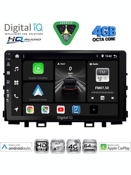 Digital IQ Car Audio System for Kia Rio 2005-2011 Bluetooth USB WiFi GPS Apple CarPlay Android Auto with 9" Touch Screen