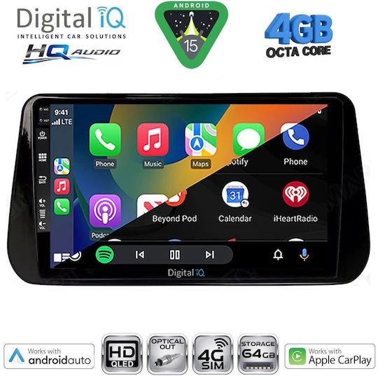 Digital IQ Car Audio System for Hyundai iX45 / Santa Fe 2021-2023 (Bluetooth/USB/WiFi/GPS/Apple CarPlay/Android Auto) with 10" Touch Screen