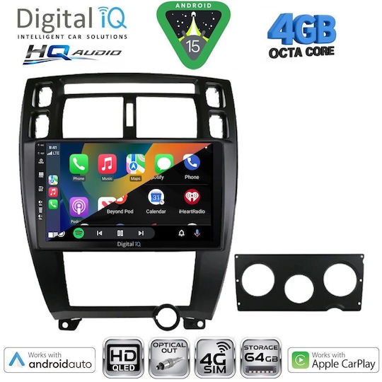 Digital IQ Ηχοσύστημα Αυτοκινήτου για Hyundai Tucson 2004-2010 (Bluetooth/USB/WiFi/GPS/Apple-Carplay/Android-Auto) με Οθόνη Αφής 10"