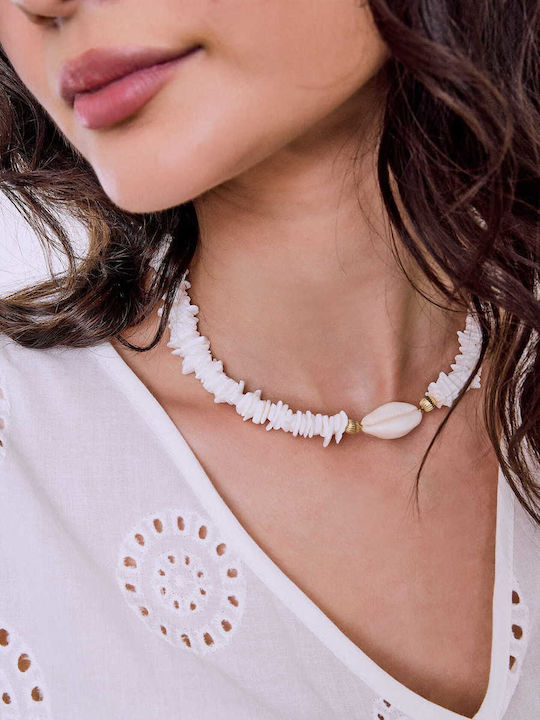 Celestino Women's White Seashell Necklace