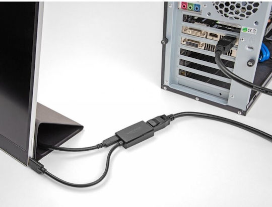 DeLock Μετατροπέας DisplayPort male σε DisplayPort female 1τμχ 61059