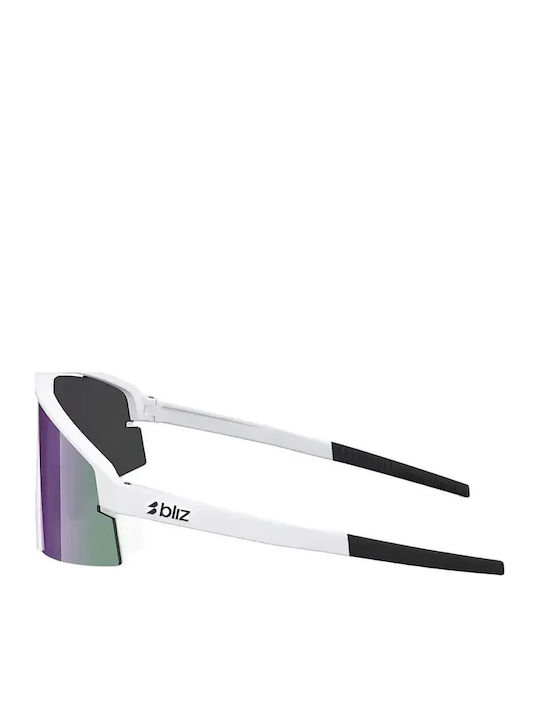 Bliz Unisex Γυαλιά Ηλίου με Λευκό Σκελετό και Μωβ Καθρέφτη Φακό