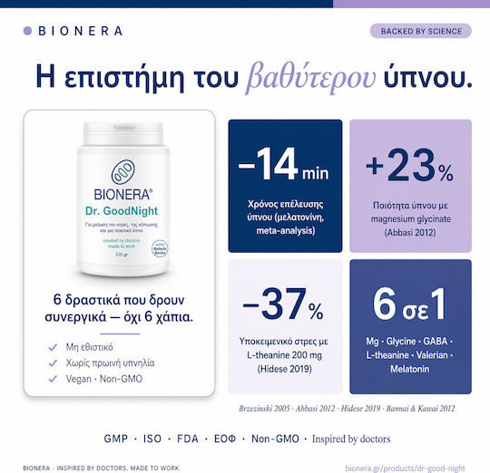 Bionera Dr. GoodNight Συμπλήρωμα για το Άγχος & τον Ύπνο 225gr