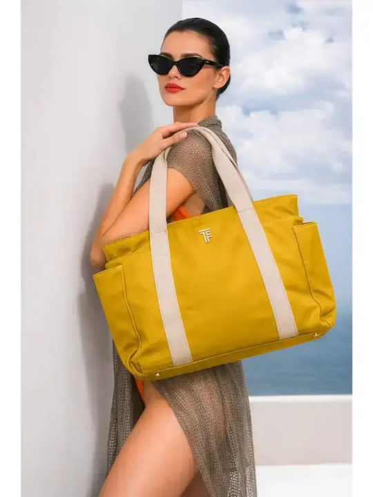 Feel & Touch Текстилна Плажна Чанта Жълта Feel & Touch Текстилна Плажна Чанта Жълта