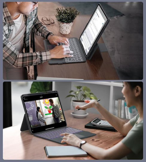 Флип Капак Издръжлив С Клавиатура Сив (Ipad Air 13” / Pro 12,9”)