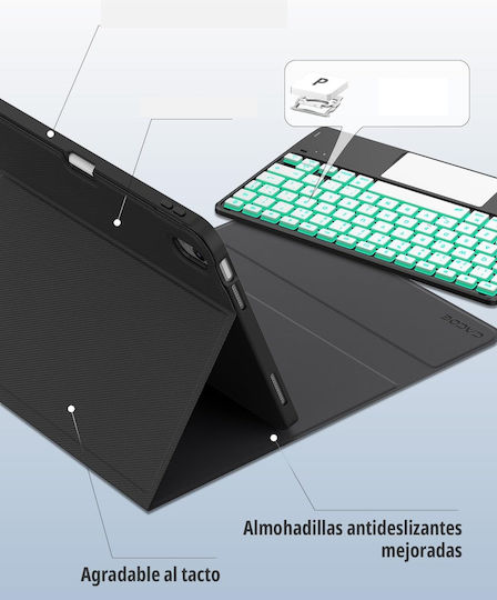 Flip Cover cu Tastatură Neagră (iPad 10, 10,9 și 2022)
