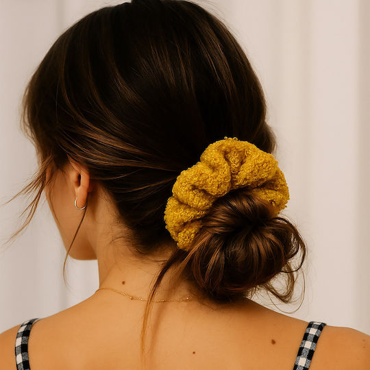 Wooly Scrunchie Pentru Păr Din Chenille Dulce Cozy Chic Galben