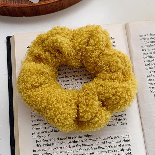 Wooly Scrunchie Pentru Păr Din Chenille Dulce Cozy Chic Galben