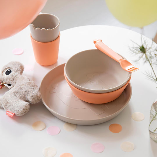 Done by Deer Children's Food Plate Elphee from Plastic Beige