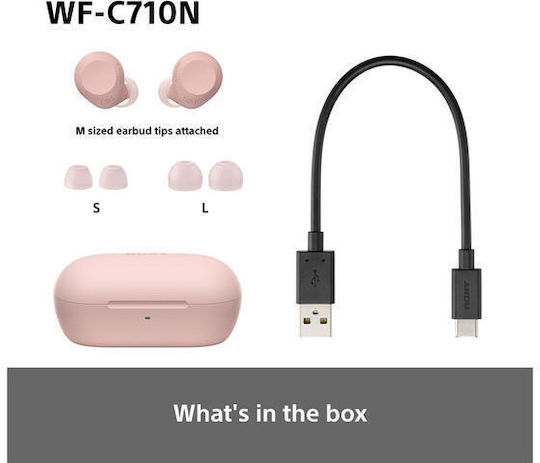Sony WF-C710N In-ear Bluetooth Handsfree Earphones with Sweat Resistance and Charging Case Pink