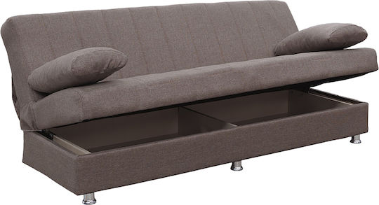 Laura Dreisitzer Sofa Bett mit Stauraum Hellbraun 190x84x86cm