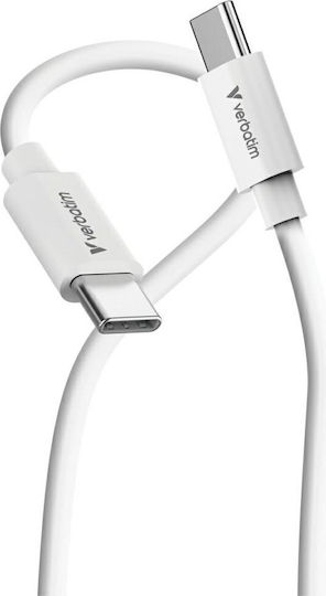 Verbatim USB 2.0 Cable USB-C male - USB-C 100W Λευκό 3m 32409