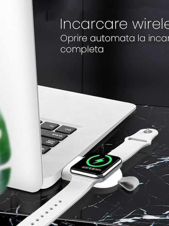 Încărcător Wireless Smartwatch Compatibil Apple Iwatch 1/9 Magnetic Port Usb-a Fără Cablu Direct La Stație Computer Negru