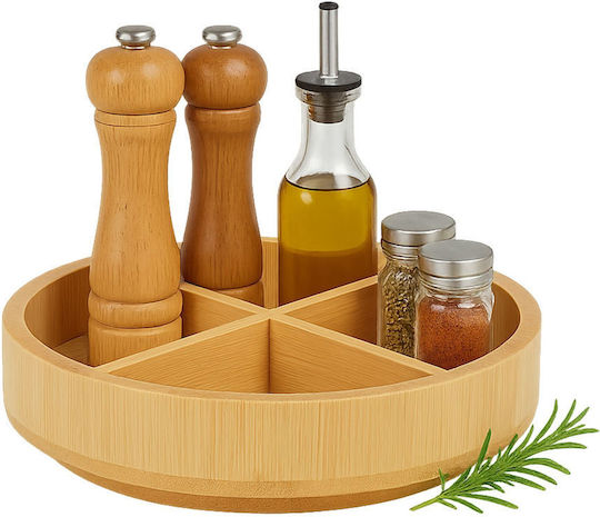 Relaxdays Drehender Gewürzorganisator aus Bamboo Braun Relaxdays Drehender Gewürzorganisator aus Bamboo Braun