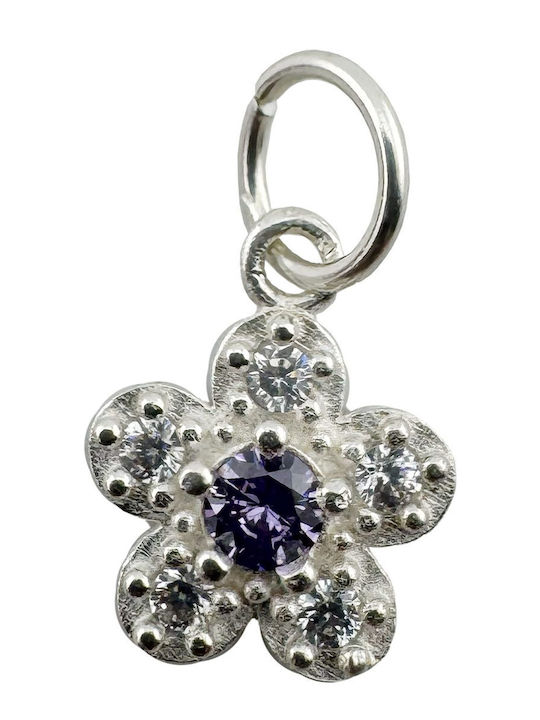 Alista Home Charm Floare din Argint cu Zircon Violet