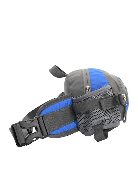 Avizar Sport Waist Bag Water Bottle Holder Multiple Pockets Lightweight Practical Blue