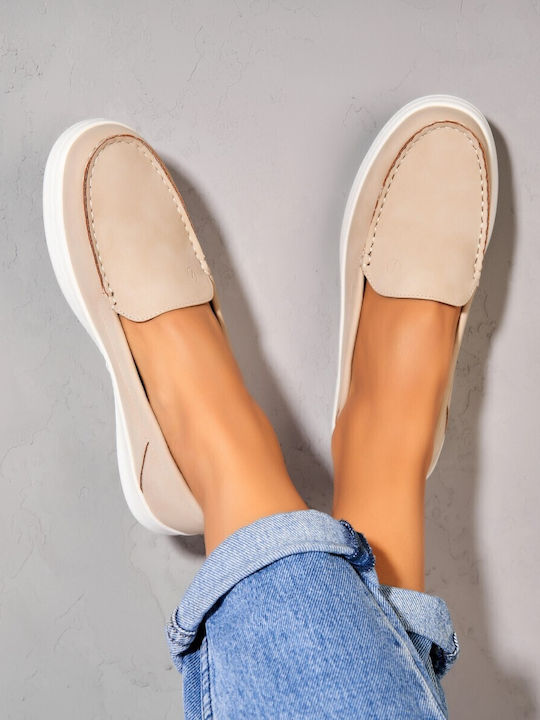 Damen Mokassins in Beige Farbe