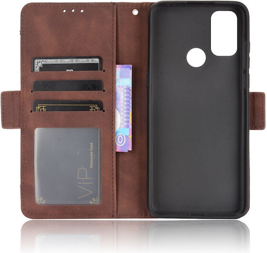 Tel1 Tcl 20y Alcatel 1s 2021 Skin Feel Калъф Книга Кафяв