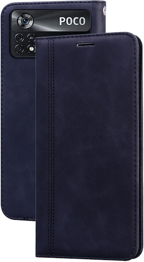 Tel1 Xiaomi Poco M4 Pro 4G Frosted Business Magnetic Horizontal Book Case Black