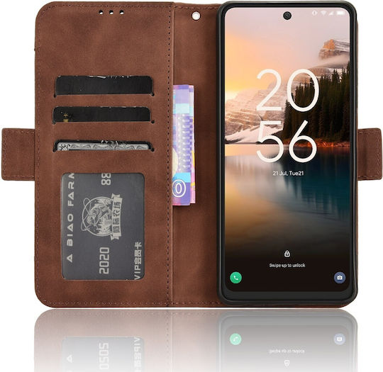 Tel1 Tcl 40 Nxtpaper 4g Skin Feel Калъф Книга Кафяв