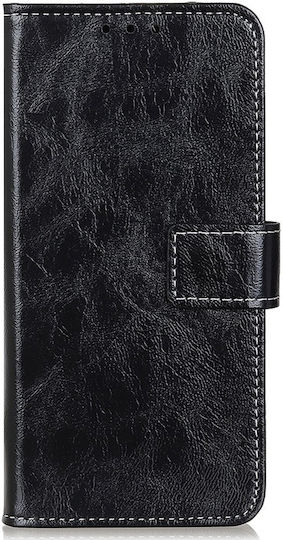Tel1 Huawei P Smart 2021 Retro Crazy Horse Handyhülle Buch Schwarz