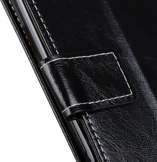 Tel1 Huawei P Smart 2021 Retro Crazy Horse Handyhülle Buch Schwarz
