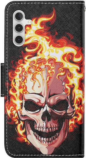 Tel1 Samsung Galaxy A55 5g Colored Drawing Pattern Book Case Design