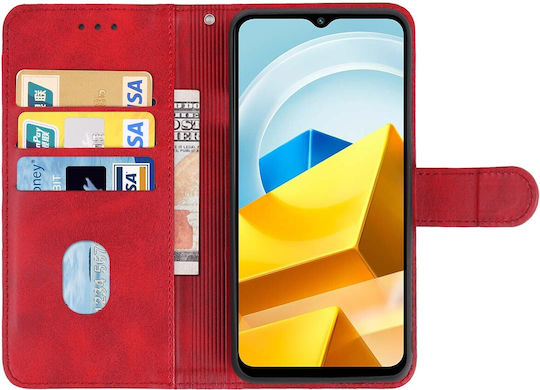 Tel1 Xiaomi Poco M5 Brieftasche Handyhülle Rot
