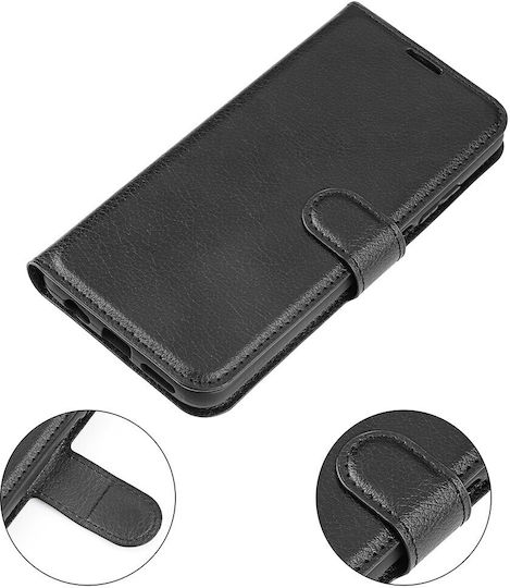 Tel1 Xiaomi Redmi Note 11 Pro+ 5G Litchi Texture Horizontal Book Mobile Phone Case Black
