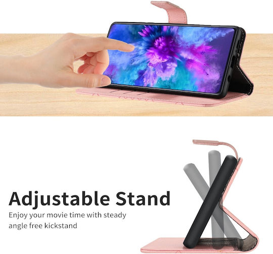 Tel1 Xiaomi Redmi Note 12 Pro 4g Rhombic Grid Texture Book Mobile Phone Case Pink