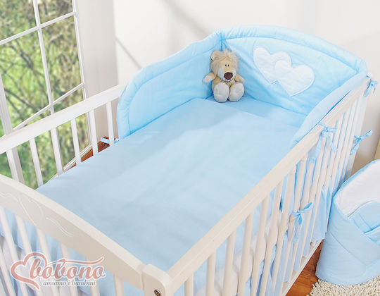 Bobono Σετ Κούνιας Blue Hearts And Stripes 3τμχ