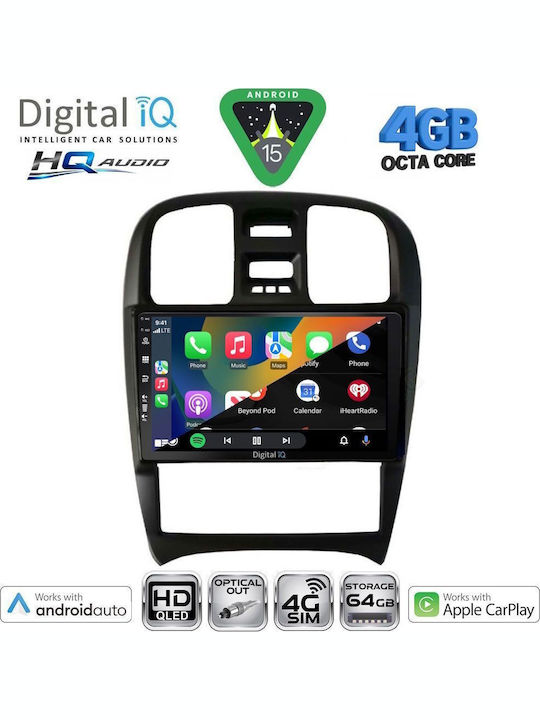 Digital IQ Car Audio System for Hyundai Sonata 2000-2006 Bluetooth USB WiFi GPS Apple CarPlay Android Auto with 9" Touch Screen