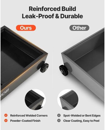 Low Profile Oil Drain Pan 75.7 Liter Capacity Rolling Oil Drain Pan Electric Pump & 2.2 M Hose Leakproof Corrosion Resistant Suitable for Cars SUVs Trucks Motorcycles ATVs Metal