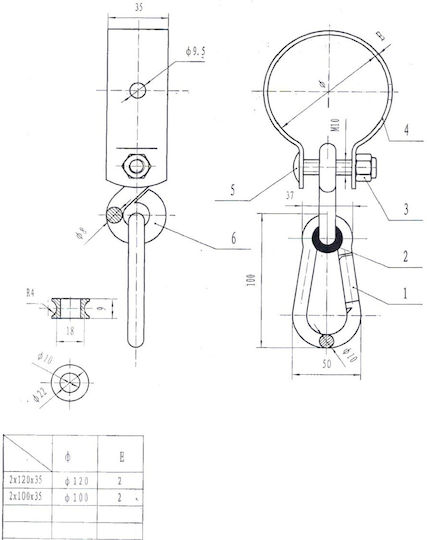 Cleme Tip Carabină Cu Cârlig 2*100mm Hook Hust100