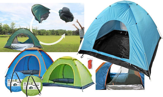 Summertiempo Summer Camping Tent Pop Up Green for 4 People 200x200x130cm