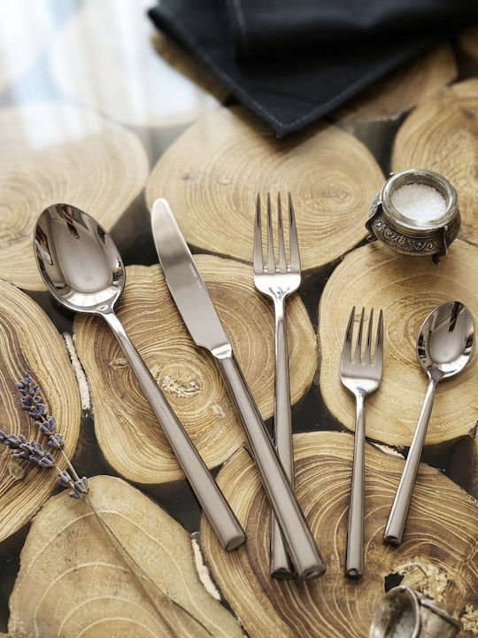 Kutahya Porselen Lotus Brown Stainless Steel Cutlery Set 30 Pieces