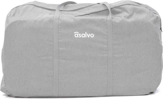 Asalvo Babywiege mit Matratze und Rädern Grau
