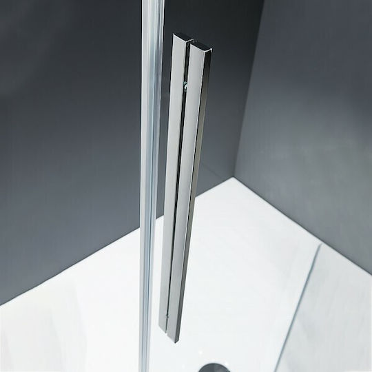Devon Flow Σταθερό Πλαϊνό Ντουζιέρας 177-181x195cm Clean Glass Chrome