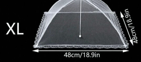 Foldable White Food Cover – Pop-up Food Cover 48 × 48 Cm