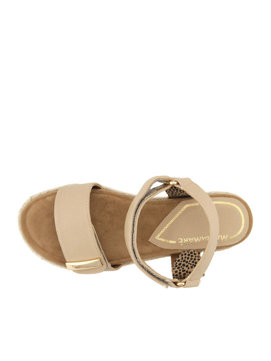 Leather Women's Flat Sandals Brown