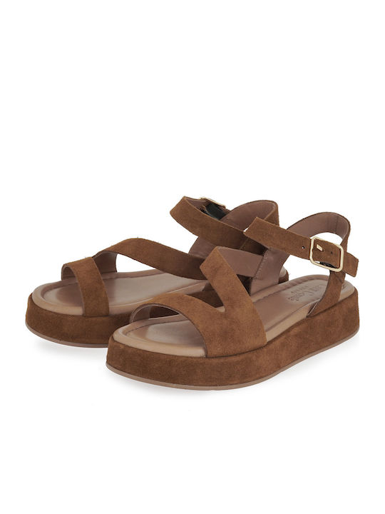 Women's Flat Sandals Flatforms Tabac Brown
