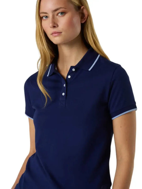 Women's Polo Blouse Short Sleeve Blue