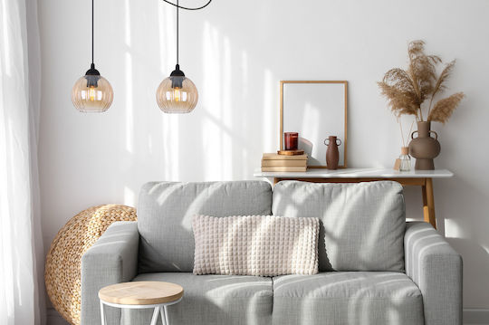 Light Home Deckenleuchte Schwarz mit Lampenbirnensockel E27