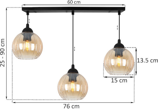 Light Home Deckenleuchte Schwarz mit Lampenbirnensockel E27