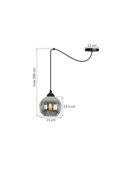Light Home Κρεμαστό Φωτιστικό Μαύρο με Ντουί E27