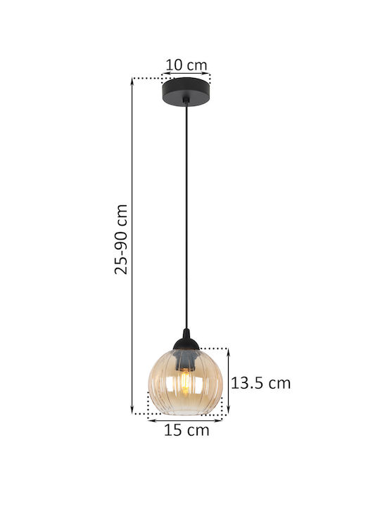 Light Home Κρεμαστό Φωτιστικό Μαύρο με Ντουί E27