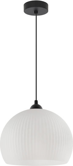 Light Home Κρεμαστό Φωτιστικό Μαύρο Μπάλα με Ντουί E27