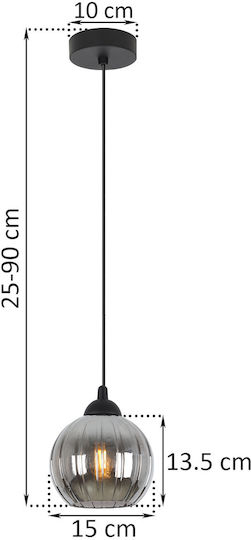 Light Home Candelabru Suspendat Negru cu Soclu E27