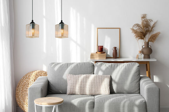 Light Home Κρεμαστό Φωτιστικό Μαύρο με Ντουί E27